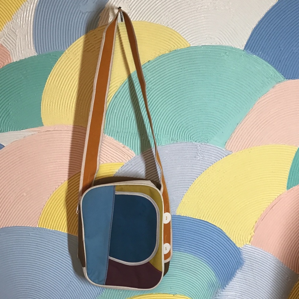 Colorblock Crossbody Bag in Teal, Mustard & Plum